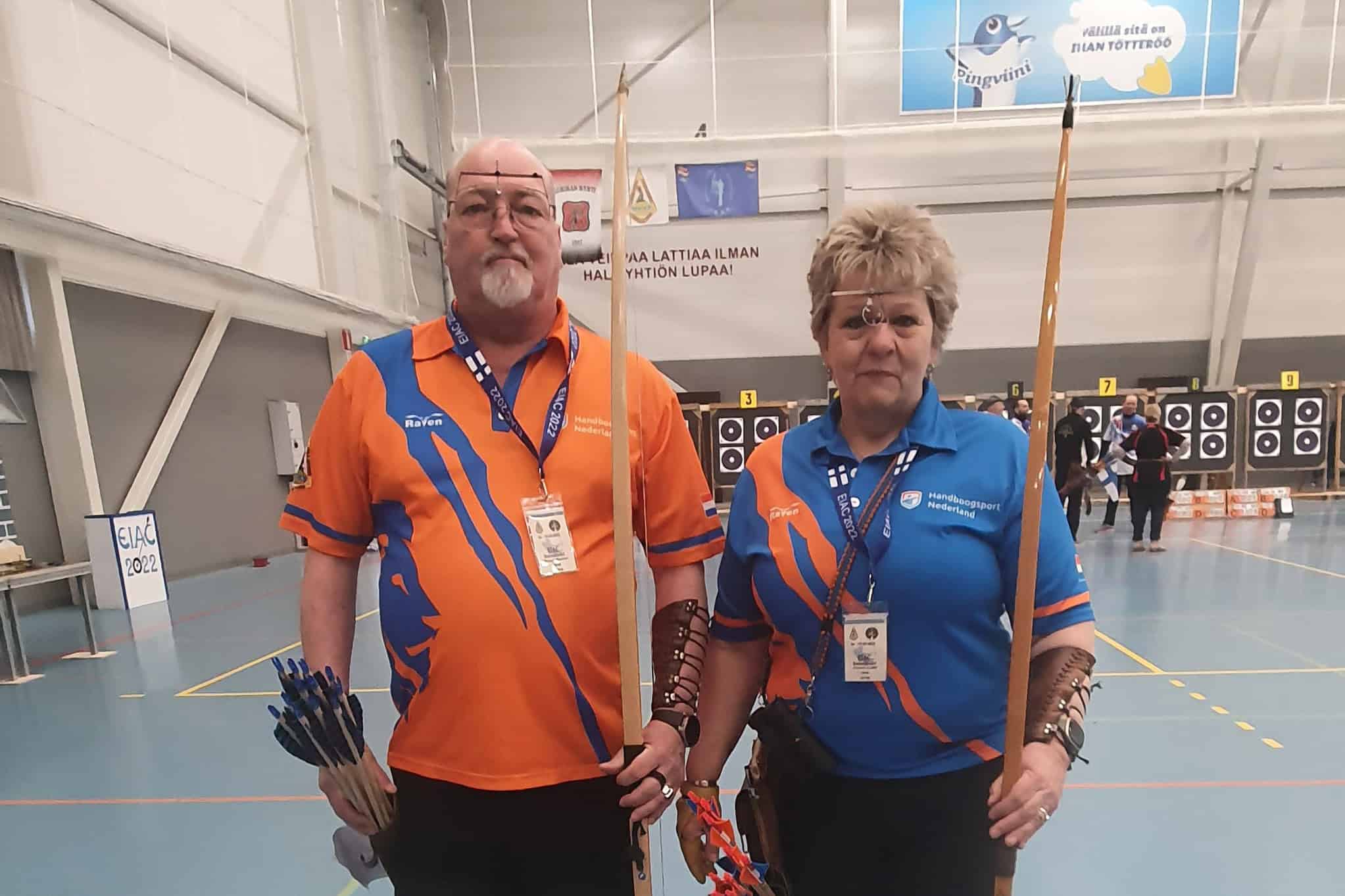 Maarten en Judith Porsch op het IFAA European Indoor Archery Championship